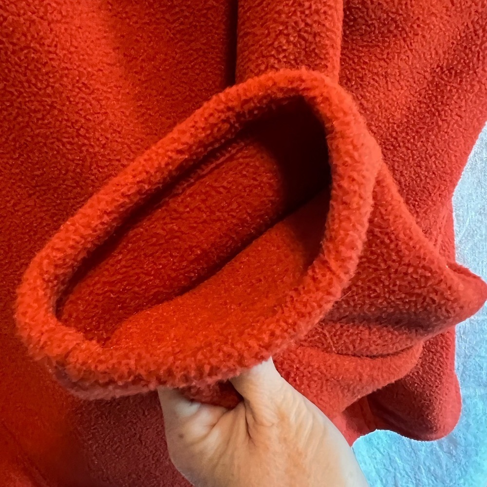 L.L. Bean orange, quarter zip pull over sweatshirt. Fleece. Size L in Men’s - Picture 8 of 8
